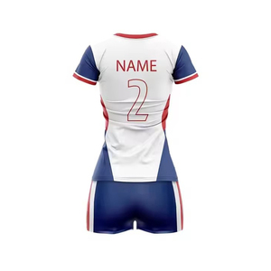 Uniforme Personalizado de Voleibol para Hombre, Conjunto de Camiseta y Pantalones Cortos, Impresión por Sublimación Frontal, Secado Rápido, 100% Poliéster, Cintura Elástica Alta - Product Image 3