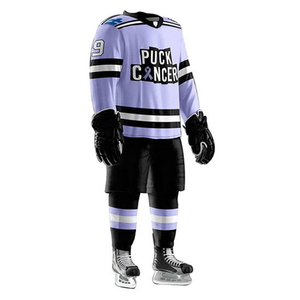 Ensembles d'uniformes de hockey sur glace pour hommes adultes, sur mesure, de haute qualité, prix raisonnable, tissu 100% polyester, antibactérien, prix d'usine - Product Image 3