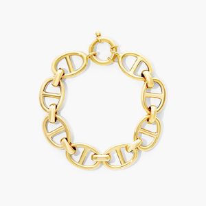 Yellow Gold 14mm Flat Mariner <b>Bracelet</b> - Product Image 1