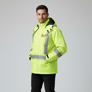 Cinta Reflectante de Poliéster LED de Alta Visibilidad Clase 1, Personalizada y de Alta Calidad, Impermeable para Invierno, Ropa de Trabajo de Seguridad para Hombre - Product Image 3