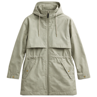 Veste de pluie imperméable pour femmes, coupe-vent à capuche, manteau long léger, parka zippée pour voyage en plein air, toutes saisons, printemps et automne