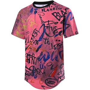 Mode ras du cou graphique imprimé hommes T-Shirts décontracté à manches courtes entraînement Hip Hop t-shirts pour hommes - Product Image 1