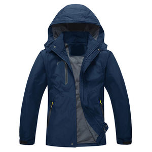 Unisex Waterproof Windproof Soft Shell <b>Jacket</b> with Zipper Pockets Outdoor Hiking Wear Winter Regular Fit <b>Black</b> Color Blocked - Product Image 2
