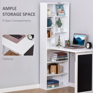 Scrivania da Ufficio Moderna in Legno/MDF da Parete con Cassetto e Libreria per Ufficio Domestico - Product Image 2