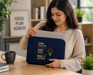 Funda para Portátil de Lona de Algodón de 15.6 Pulgadas con Cierre de Cremallera, Ligera, Duradera, Ecológica, para Protección Diaria del PC de Oficina, Color Azul - Product Image 4