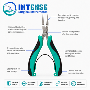 Alicates Profesionales de Acero Inoxidable con Punta Larga y Mango Ergonómico para la Elaboración de Joyería de Precisión - Product Image 2