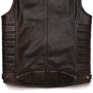 Chalecos de Cuero para Hombre, de Alta Calidad, Transpirables, de Cuero Genuino, Tallas Grandes, Casuales, de Primavera, Diseño Personalizado, Estilo Motero, Venta al Por Mayor - Product Image 6