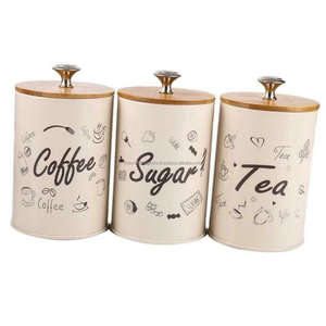 Finest Quality Multifunctional Canisters Set <b>Coffee</b> <b>Tea</b> <b>Sugar</b> Storage Metal Jars Decorative Kitchenware Storage Canister & Jars - Product Image 1