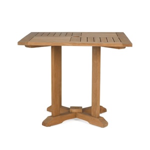Table à manger carrée de luxe en bois massif au design moderne pour patio extérieur et mobilier de salle à manger, stable et prête pour les banquets - Product Image 2