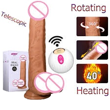 Silicone artificiel réaliste étirement gode doux tête mobile vibrateur jouet sexuel adulte pénis gode - Product Image 3