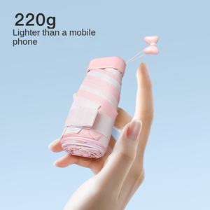 Paraguas de Bolsillo Plegable Mini de Goma Negra con Diseño de Mariposa, Protección Solar y Contra la Lluvia - Product Image 4