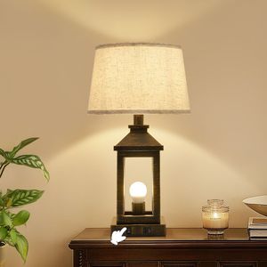20.5in Black <b>Gold</b> Modern Farmhouse <b>Bedside</b> <b>Table</b> Lamp 3 Way Dimmable Touch for Living Rooms 2 Lig - Product Image 2
