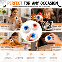 Jouet à presser œil de démon souple pour Halloween, anti-stress en caoutchouc, éducatif et relaxant pour enfants de 7 à 14 ans