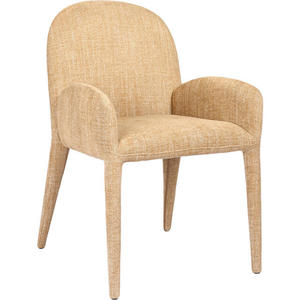 Modern Fabric Upholstered Dining <b>Chair</b> with Metal Legs Beige Armchair for Hotel Park Apartment Wine Cellar & Home <b>Kitchen</b> - Product Image 1
