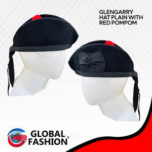 Nuevo Sombrero Escocés Glengarry Negro Liso 100% Lana Pura para Gaita de Fúqueta/Kilt Venta al por Mayor 2026 - Product Image 4