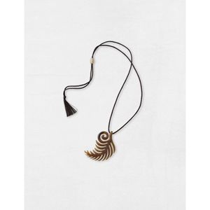 Collier élégant avec pendentif en corne de buffle en forme de larme, bijoux en corne naturelle faits à la main avec cordon tressé réglable - Product Image 5