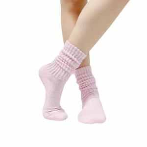 Wholesale Custom Women <b>Thigh</b> High Pilates Solid Color Breathable Casual Style for Adults Slouch <b>Socks</b> Spandex/Nylon/Cotton - Product Image 1