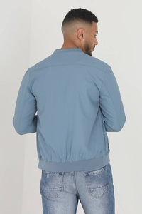 Chaqueta Bomber Personalizada para Hombre con Logotipo Frontal, Bordado Chenille Rosa y Azul, Impresión por Transferencia de Calor, Resistente al Viento, Transpirable, de Poliéster - Product Image 5