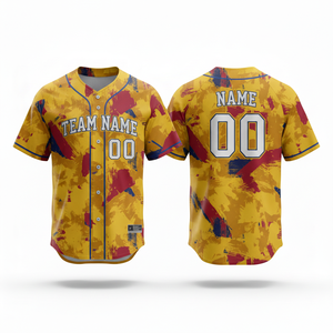 Camiseta de Béisbol Personalizada Premium, Transpirable, de Secado Rápido, 100% Poliéster, Sublimada, con Cuello en V, Unisex, Nombre del Equipo - Product Image 1