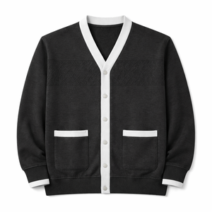 Suéter Cárdigan de Estilo Minimalista para Hombre, Tejido de Algodón, con Botones, Ropa Casual de Invierno, Cómoda para Uso Diario - Product Image 1