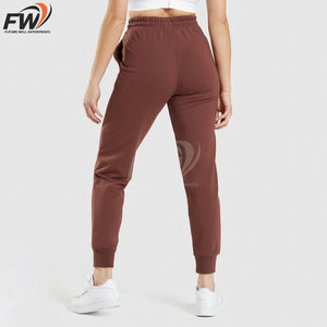 Pantalones de chándal de algodón de cintura media para mujer, joggers holgados con cintura elástica y cordón, pantalones largos informales para yoga y descanso. - Product Image 4