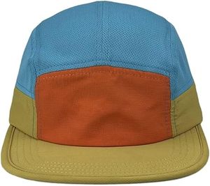 Casquette Trucker Unisexe 5 Panneaux en Tissu Mesh Color Block, Visière Plate Ajustée, Décontractée, pour Extérieur, Printemps-Été, Taille Adulte - Product Image 3
