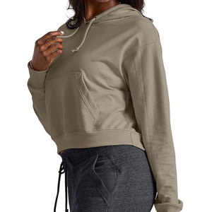 Sudadera con Capucha Verde Oliva para Mujer, Perfectionists, Manga Larga, Casual, Color Sólido, Tejido de Algodón Transpirable, con Bolsillo Frontal - Product Image 2