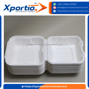 Caja de Alimentos Compostable de Alta Densidad, Tipo Concha Cuadrada, Libre de PFAS, Embalaje de Grado Profesional para Entrega - Product Image 2