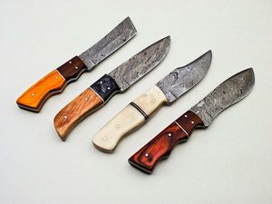 Handmade Damascus Steel Fixed Blade Multi-functional Hunting Camping <b>Knife</b> Set with Premium Wood and <b>Bone</b> <b>Handles</b> Wholesale - Product Image 2