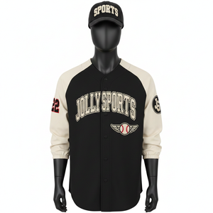 Camiseta de béisbol para hombre, tela interlock de poliéster GSM, paneles con logotipo bordado personalizado, camiseta 100% algodón para hombre, corte holgado, estampada. - Product Image 6