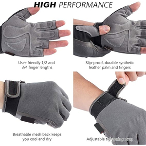 Gants de pêche sans doigts en cuir PU respirants et anti-UV légers pour hommes et femmes - pour la pêche sportive, le kayak et la voile - Product Image 3