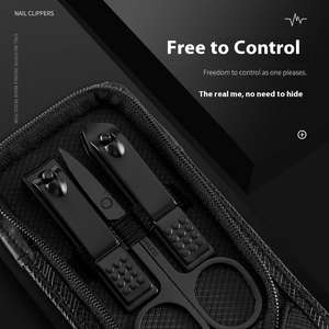 Kit de Manicura y Pedicura de Lujo de 6 Piezas Personalizable de Fábrica, Cortaúñas de Acero Inoxidable de Alta Calidad, Bolsa Negra con Cierre - Product Image 1