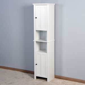 15.75X11.81X66.93 pollici soggiorno armadio in legno con 6 ripiani e 2 porte per il bagno di stoccaggio del pavimento - Product Image 1