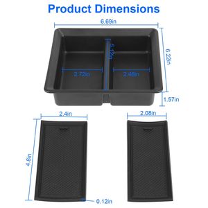 2021-2023 Tesla Model 3 Model Y Car Organizer Tray Center <b>Console</b> Armrest Drawer Storage Box with 2Pcs Silicone Pads - Product Image 6