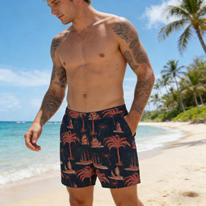 Shorts de bain pour homme essentiels pour l'été, à séchage rapide, avec cordon de serrage, pour la plage et le surf - Product Image 2