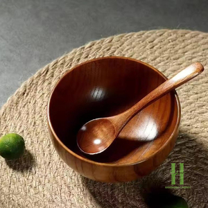 NUEVO DISEÑO, Tazón de Ensalada de Madera Natural, Ecológico, Estilo Japonés, Tazón de Madera Hecho a Mano para Servir, Vajilla para el Hogar y la Cocina - Product Image 2