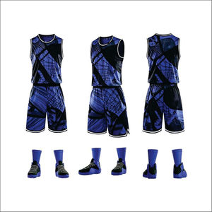 Uniforme de Baloncesto para Adultos con Logotipo Personalizado, 100% Poliéster Transpirable, Conjuntos de Trajes de Equipo de Verano de Talla Grande, Estampado Frontal - Product Image 1