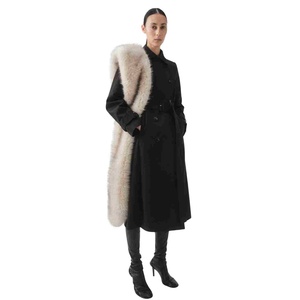 New Fashion Waterproof Embroidered Trench <b>Coat</b> British Style Long Sleeve Long Length <b>Women</b> Winter <b>Belted</b> <b>Coat</b> Polyester Lining - Product Image 1