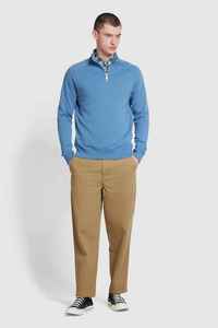 Sweat-shirt tricoté bleu pour homme, col montant, coupe droite, décontracté, pour l'automne, avec logo X Premium OEM ODM - Product Image 5