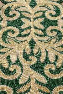 Handmade Luxury Customized Shape Fabric Table <b>Runner</b> <b>Green</b> Cream Embroidered Design Mats Pads Eco-Friendly Durable Lightweight - Product Image 4