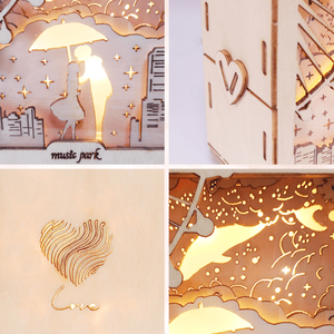 Puzzle 3D in Legno per Donne dai 14 Anni in su, Modello Gatto con Luci Notturne, Decorazioni da Scrivania per Compleanno o Natale - Product Image 5