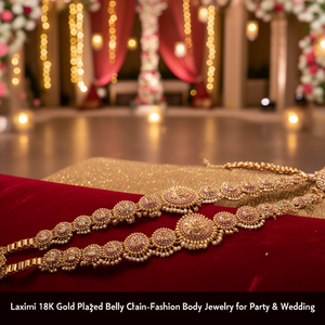Laxmi 18K Gold Plated Crystal Belly Chain-Fashion Body Jewelry for Party & Wedding - Product Image 3