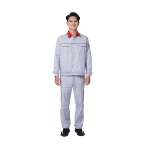 Uniforme de travail industriel unisexe en coton antistatique, tissu kaki respirant, vêtements de sécurité protecteurs, 4SU - Product Image 5