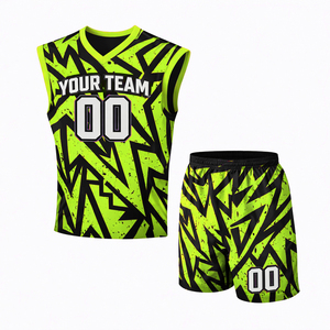 Maillot et short de sport personnalisés pour équipe, imprimés par sublimation, réversibles, été, séchage rapide, extensibles, grandes tailles, 100 % polyester - Product Image 6