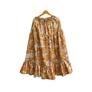 Floral Printed <b>Skirts</b> Handmade Summer <b>Skirt</b> Dress <b>Boho</b> Long <b>Maxi</b> <b>Skirt</b> Gypsy Thread <b>Skirt</b> Two Side Pocket Middi <b>Skirt</b> Dress - Product Image 1