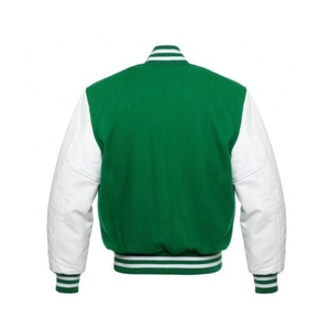 ผู้ผลิต OEM เสื้อแจ็คเก็ตเบสบอลคุณภาพสูงสำหรับวิทยาลัย  แบบ Letterman  ปักลาย Chenille  ตกแต่งด้วยหนัง  เสื้อแจ็คเก็ต Varsity สำหรับผู้ชาย - Product Image 2