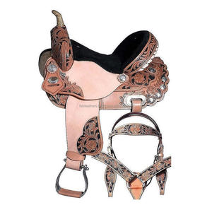 Sillín de equitación exclusivo de alta calidad Western Pleasure Trail con sillín de vaquero cómodo curvado a mano transpirable a granel - Product Image 2