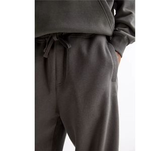 Ensemble de survêtement décontracté pour homme à capuche, couleur unie, coupe ample, longueur intégrale, pour l'automne, 100 % coton, sweat-shirt et pantalon - Product Image 5