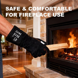 Guantes de Seguridad de Cuero para Trabajo, Guantes Protectores Largos Absorbentes de Sudor para Soldadura TIG y Soldadura Eléctrica - Product Image 6