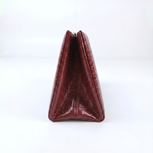 Rootsman Custom Wine Red Premium Ins-Style PU Leather <b>Makeup</b> Bag, Magnetic Closure, Lightweight Travel Cosmetic Pouch for Women - Product Image 4